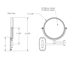 Baci Basic 1X/5X Double Arm Wall Mirror