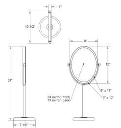 Baci Basic Large Oval Vanity Mirror