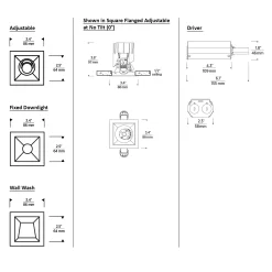 Entra CL 2IN Square Flanged Trim / Remodel Housing