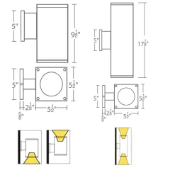 Cube Architectural 90CRI 6 Inch Straight Beam Wall Light