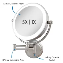 Glamour 1X/5X Plug In Lighted Wall Mount Mirror