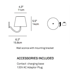 Poldina Rechargeable Wall Sconce