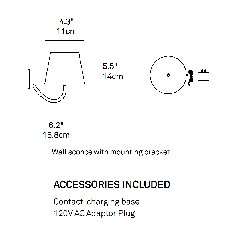 Poldina Rechargeable Wall Sconce 1 Poldina Rechargeable Wall Sconce